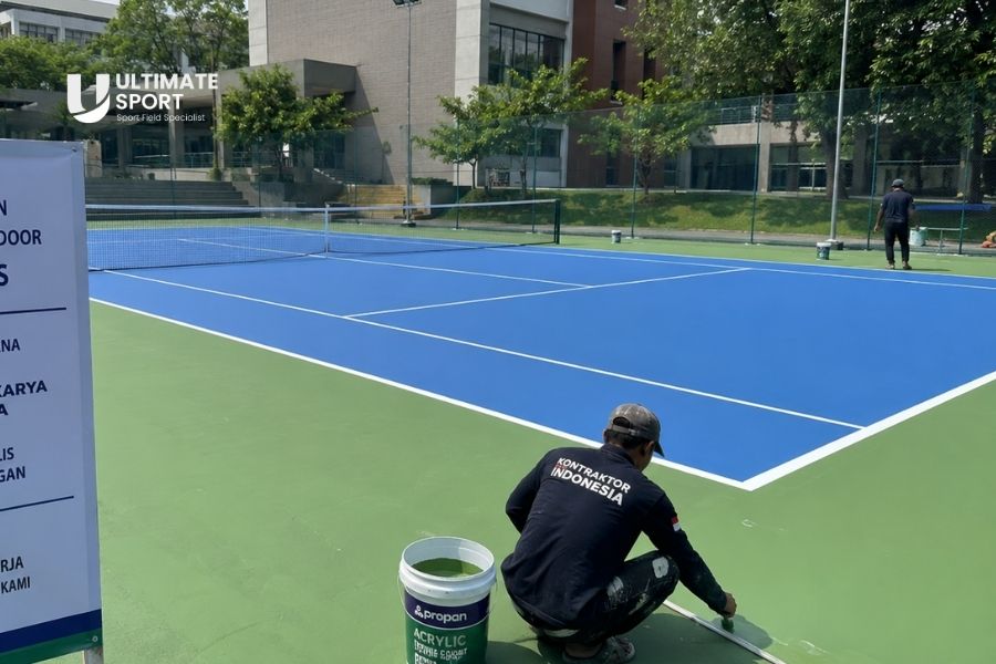 Jasa Pengecatan Lapangan Tenis Indoor & Outdoor Terbaik 4 jasa cat lapangan tenis