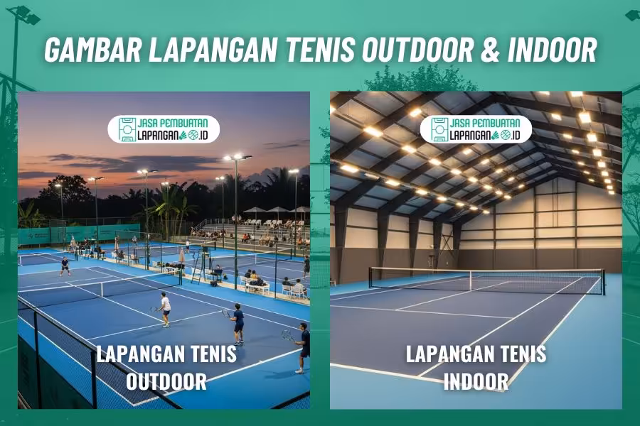 gambar lapangan tenis indoor dan outdoor