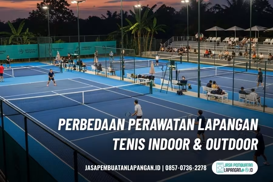 Lapangan Tenis Indoor dan Outdoor: gambaran cepat sebelum memilih 5 perbedaan lapangan tenis indoor dan outdoor