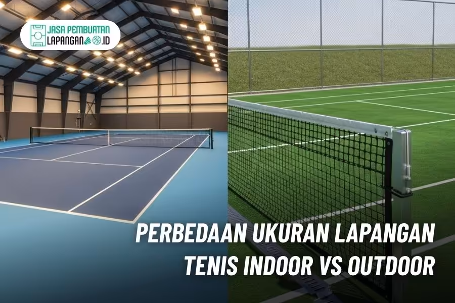 perbedaan ukuran lapangan tenis indoor vs outdoor