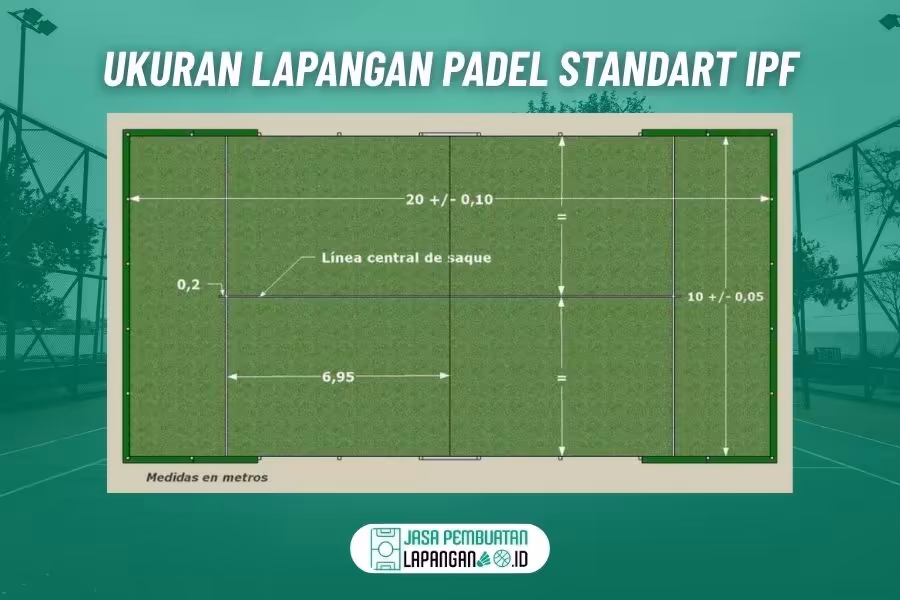 ukuran lapangan padel