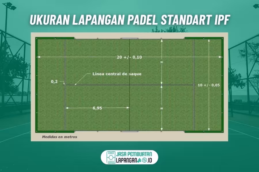 ukuran lapangan padel