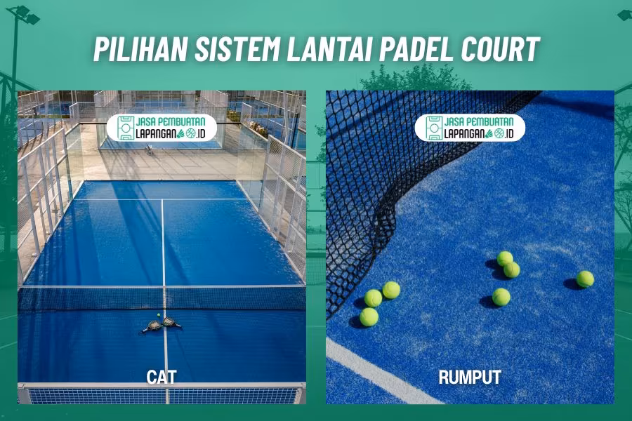 Jasa Pengecatan & Konstruksi Lapangan Padel Modern 2 pilihan lantai lapangan padel