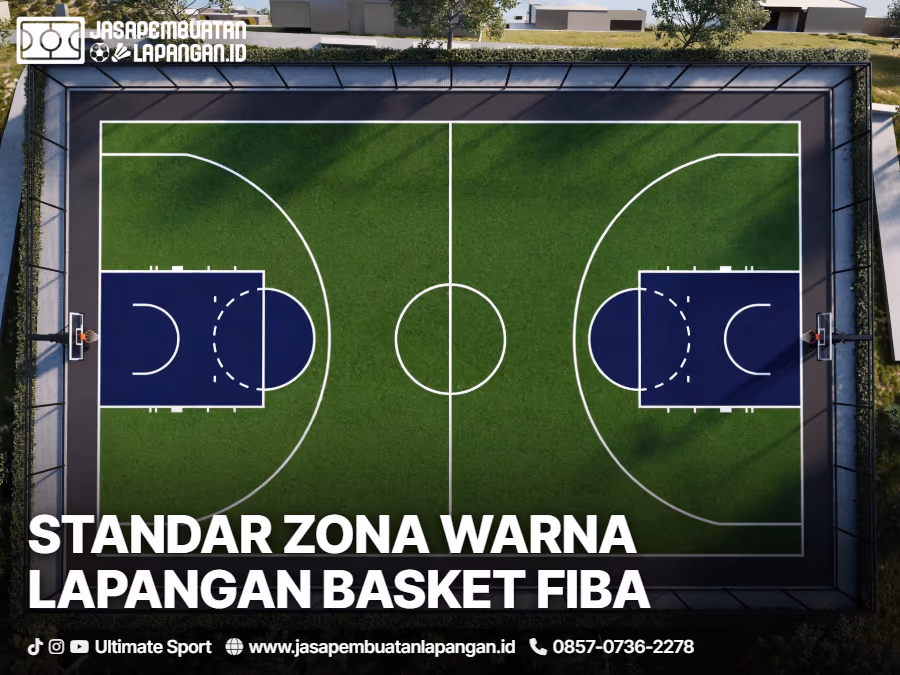 10 Inspirasi Kombinasi Warna Cat Lapangan Basket Keren & Standar Resmi 1 standar pembagian zona warna lapangan basket menurut fiba dan perbasi