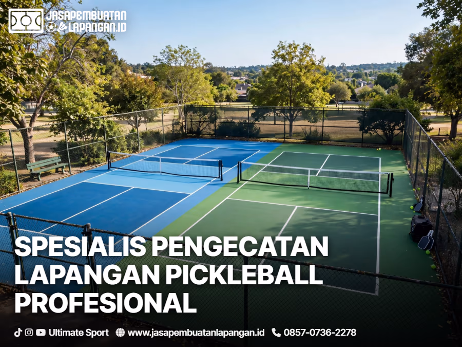 layanan spesialis pengecatan lapangan pickleball dari ultimate sport