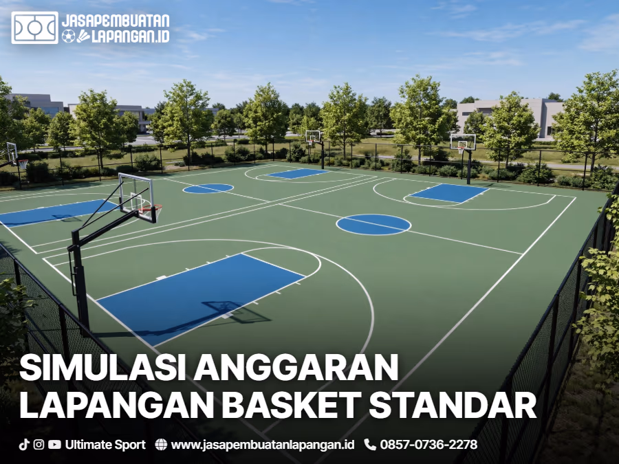 Contoh RAB Pengecatan Lapangan Basket Standar & Rincian Biaya per M² 2 simulasi contoh tabel rab pengecatan lapangan basket ukuran standar