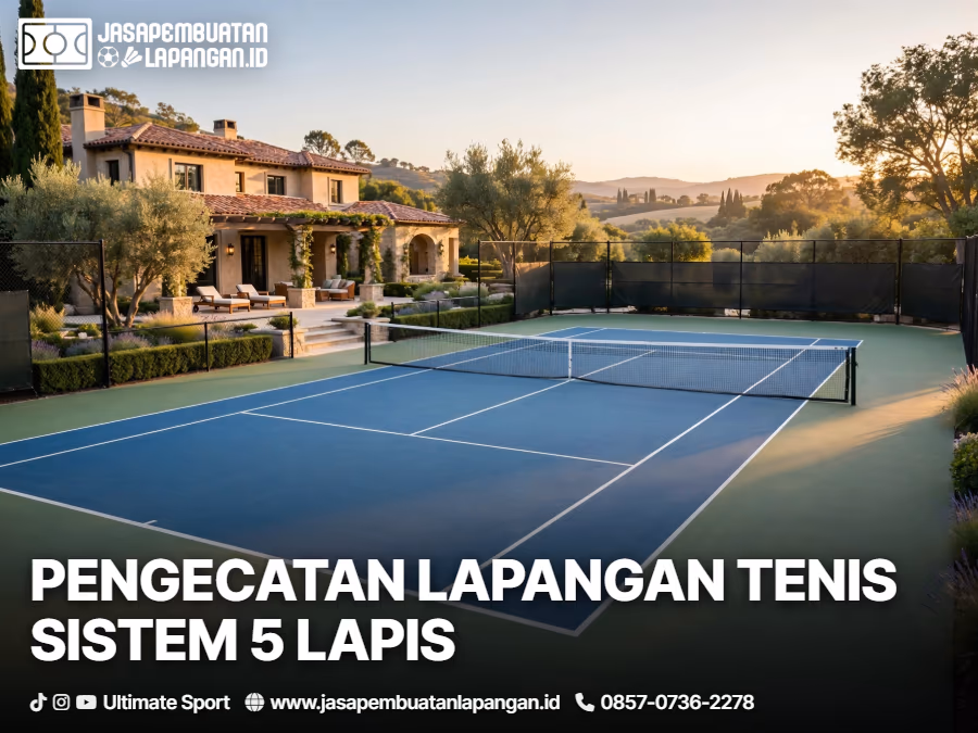 jasa pengecatan lapangan tenis sistem 5 lapis dari ultimate sport