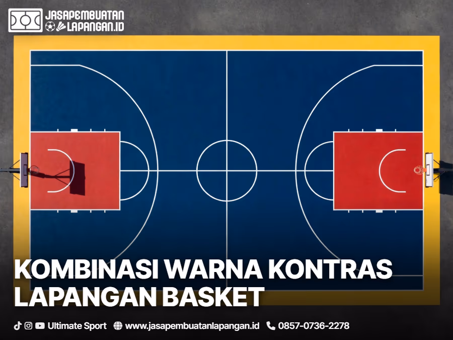 pemilihan warna cat dan standar garis lapangan basket line marking